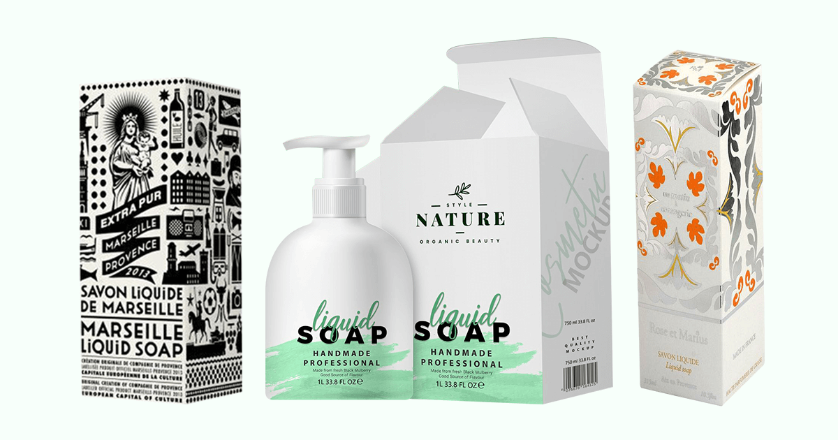 Custom Liquid Soap Labels Boxes