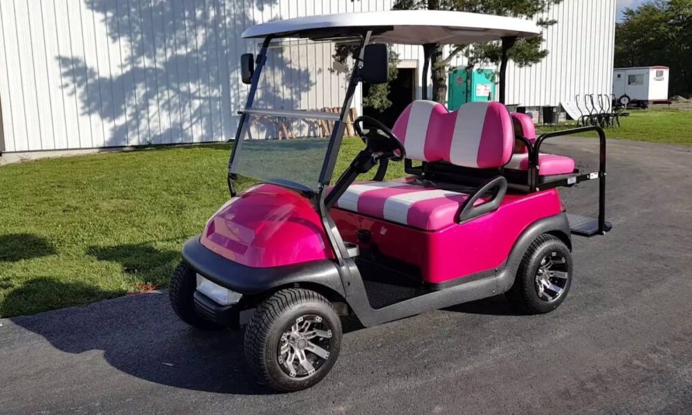 pink golf cart
