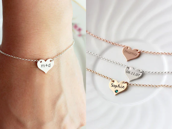 Shop Personalized Heart Bracelets